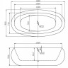 Акриловая ванна BELBAGNO BB18-NERO/BIA