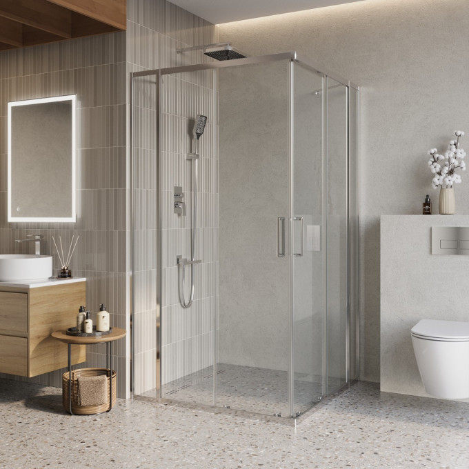 Душевой уголок BELBAGNO LUCE-AH-22-125/105-C-Cr